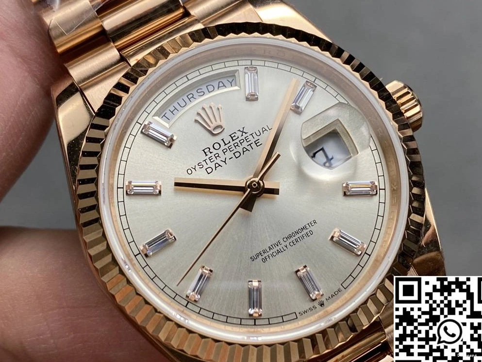 Rolex v5 QF Day Steel Silver Dial Date Tungsten Rose Factory M228235-0004 Gold 0305